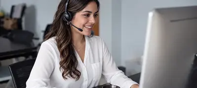 Latin American medical receptionist managing patient calls